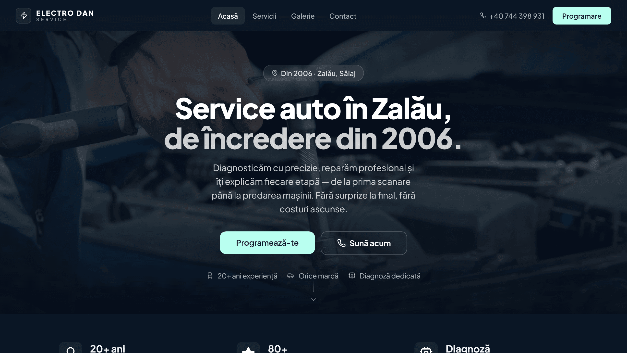Captură de ecran a site-ului Electro Dan Service